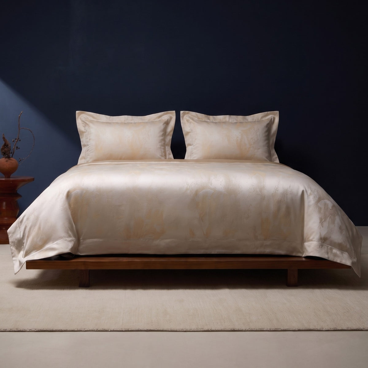 KINT 140s cotton jacquard four-piece bedding set in Golden Ivory