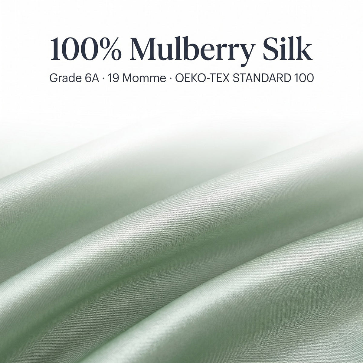 Close-up of 100% mulberry silk fabric, Grade 6A, 19 momme, OEKO-TEX Standard 100
