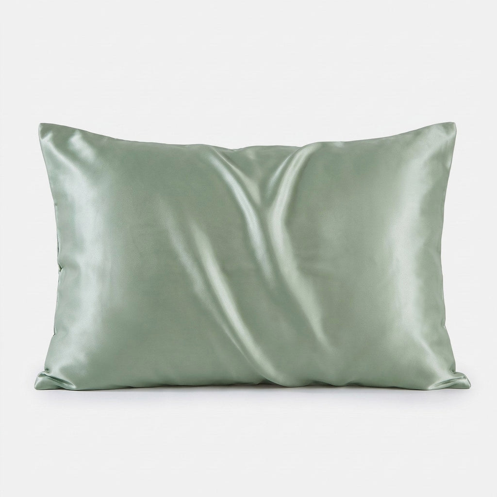KINT 19 momme mulberry silk pillowcase in Sage Green, 100% mulberry silk