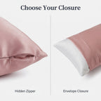 Hidden zipper and envelope closure options on the KINT 22 momme silk pillowcase