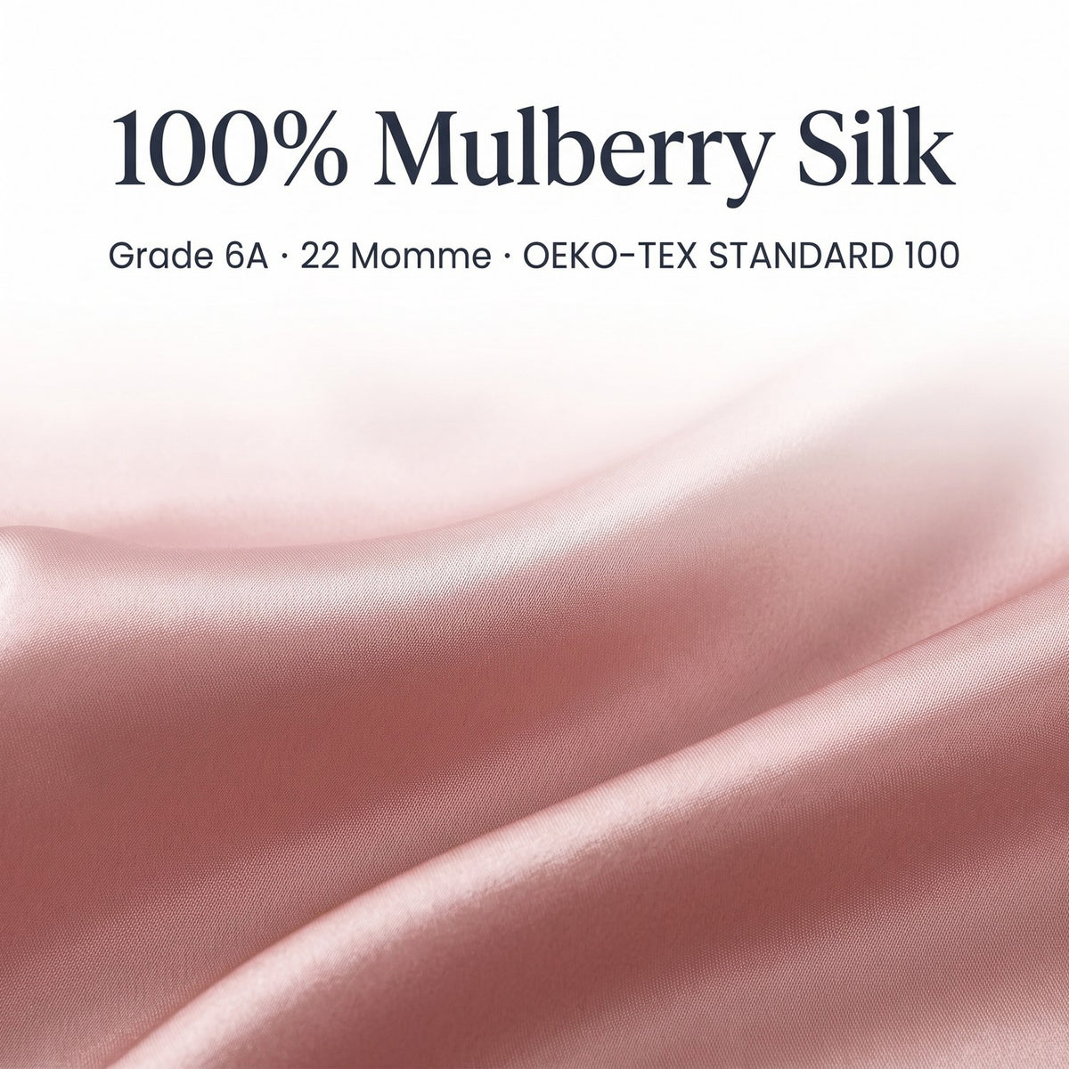 Close-up of 100% mulberry silk fabric, Grade 6A, 22 momme, OEKO-TEX Standard 100