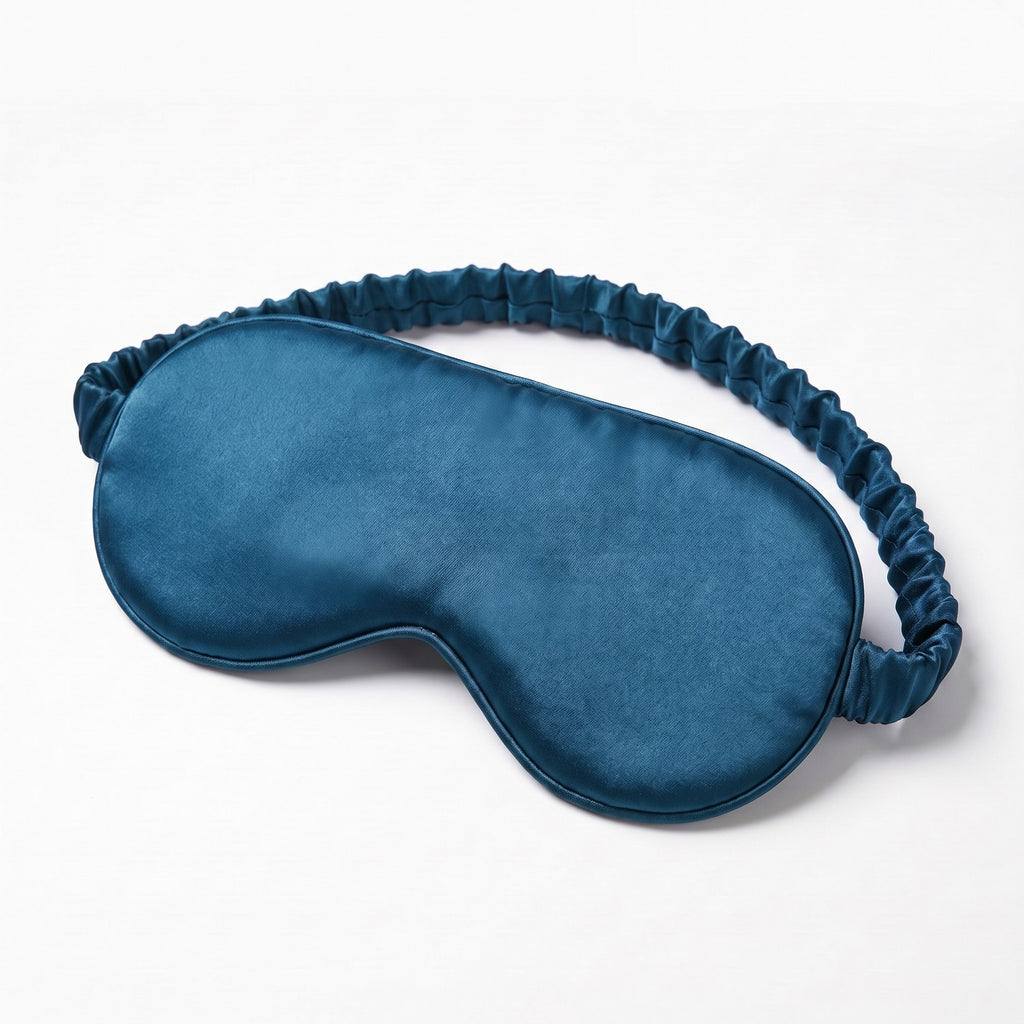 KINT classic 22 momme mulberry silk sleep mask in Peacock Blue