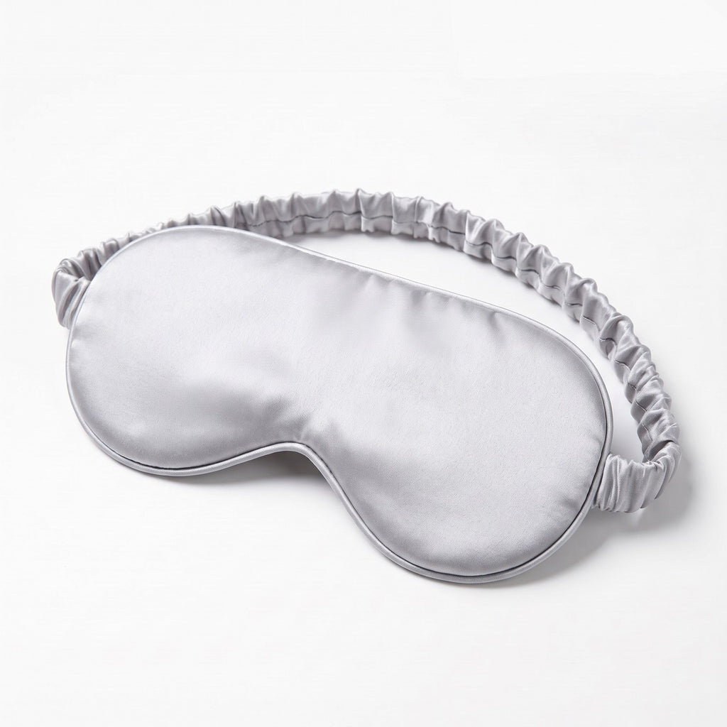 KINT classic 22 momme mulberry silk sleep mask in Silver Grey