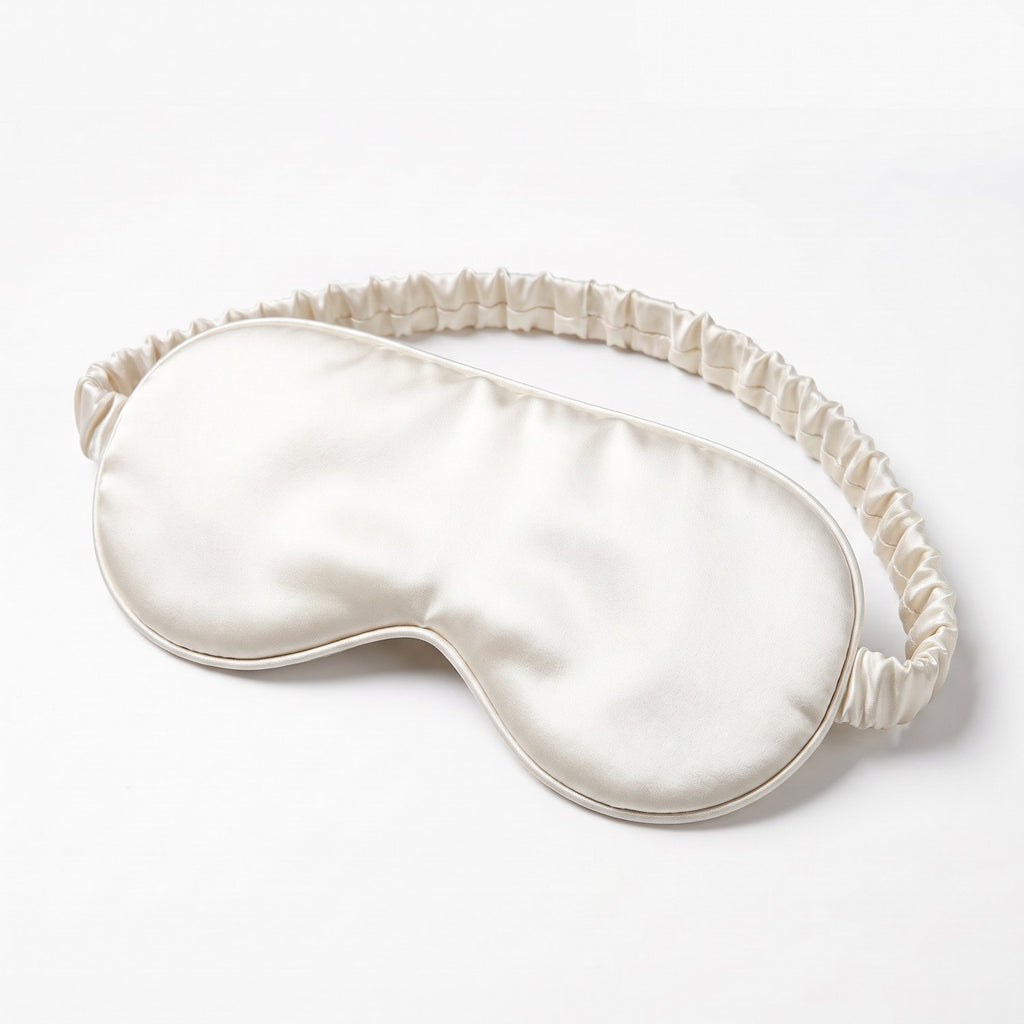 KINT classic 22 momme mulberry silk sleep mask in White
