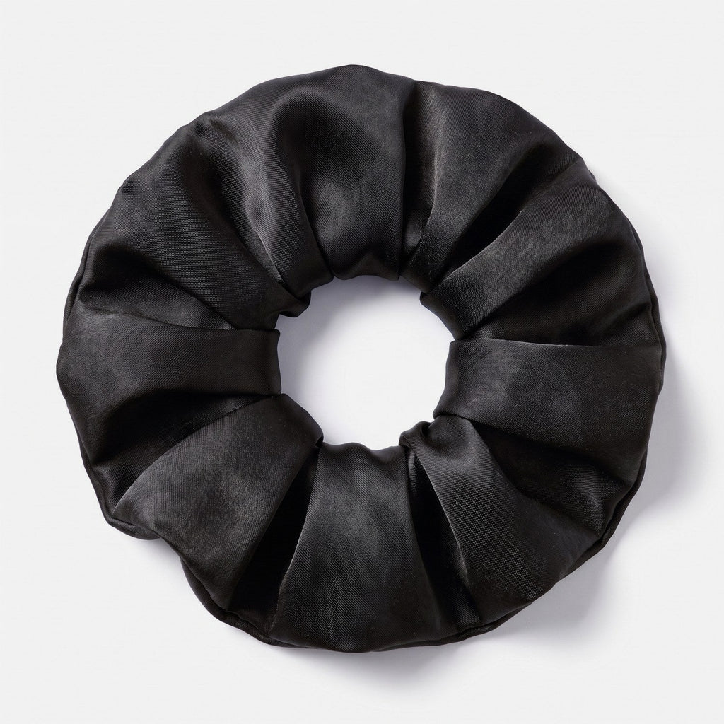 KINT large 5 cm mulberry silk scrunchie in Black