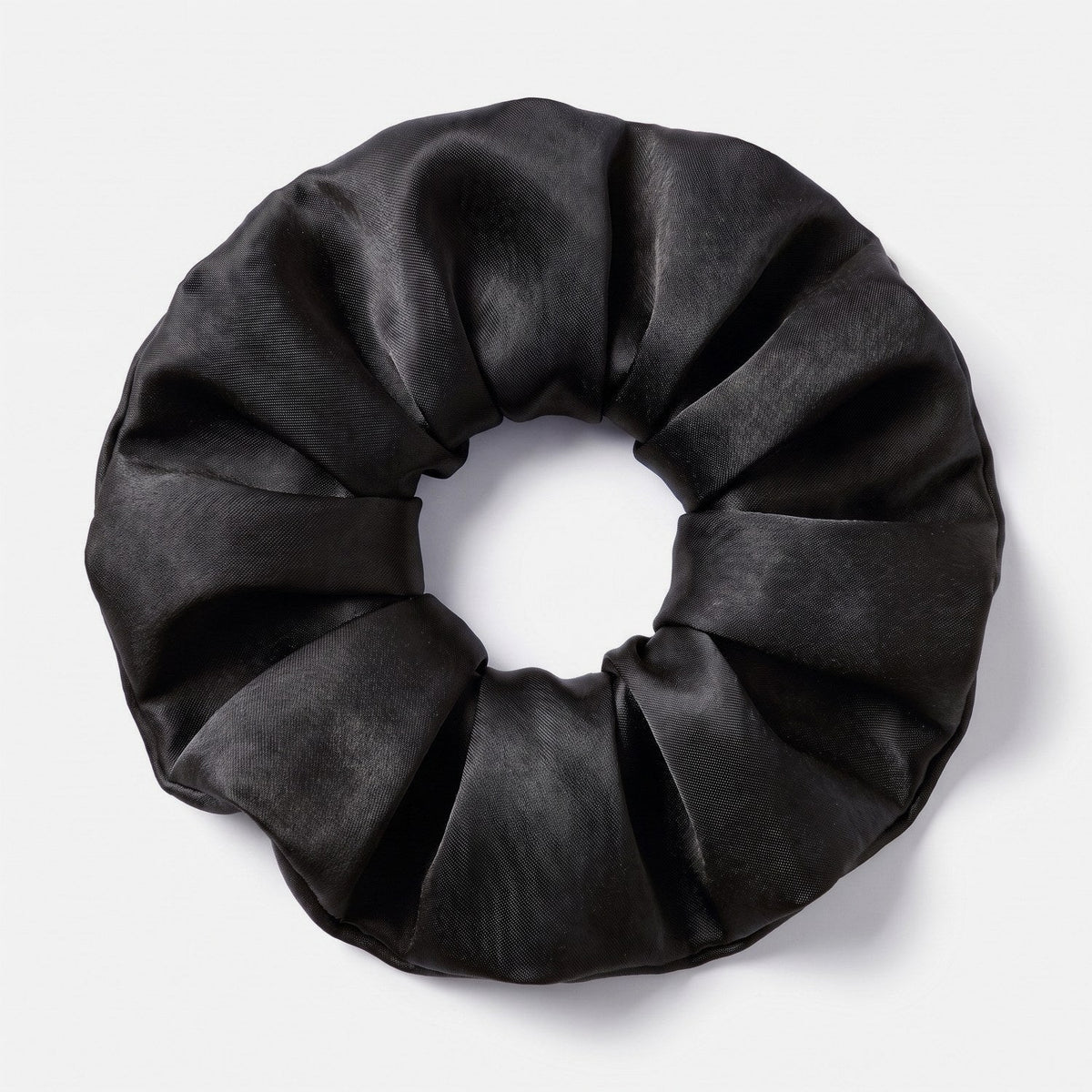 KINT large 5 cm mulberry silk scrunchie in Black