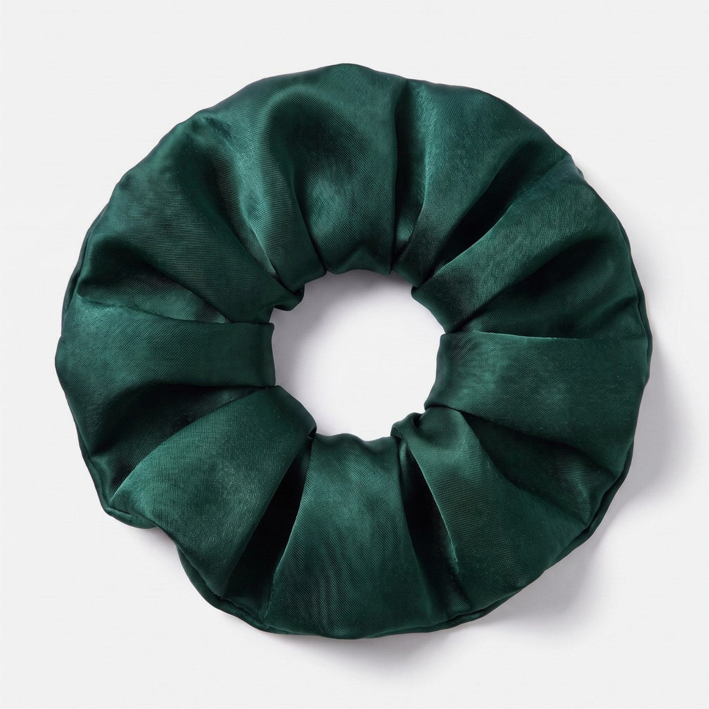 KINT large 5 cm mulberry silk scrunchie in Emerald