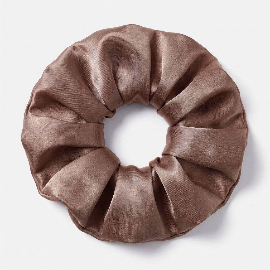 KINT large 5 cm mulberry silk scrunchie in Mocha