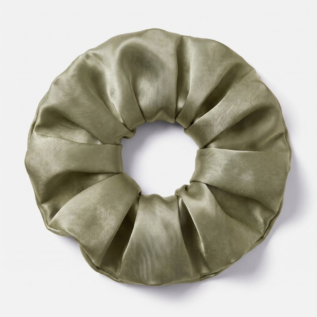 KINT large 5 cm mulberry silk scrunchie in Sage Green