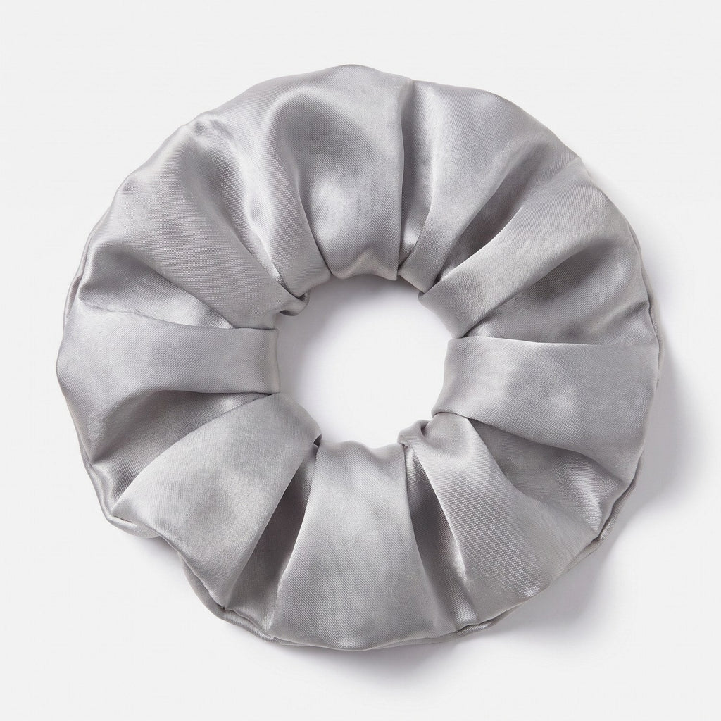 KINT large 5 cm mulberry silk scrunchie in Silver Grey