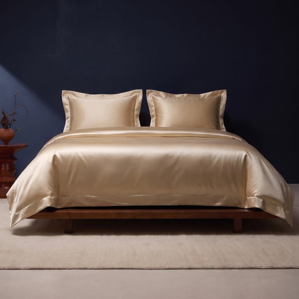KINT 19 momme mulberry silk four-piece bedding set in Champagne Gold