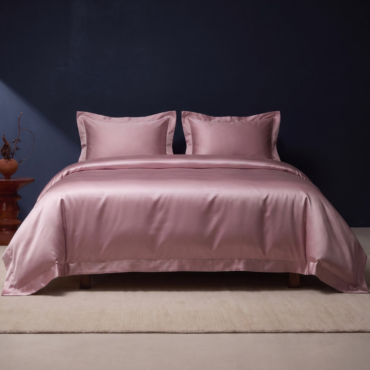 KINT 19 momme mulberry silk four-piece bedding set in Lotus Pink