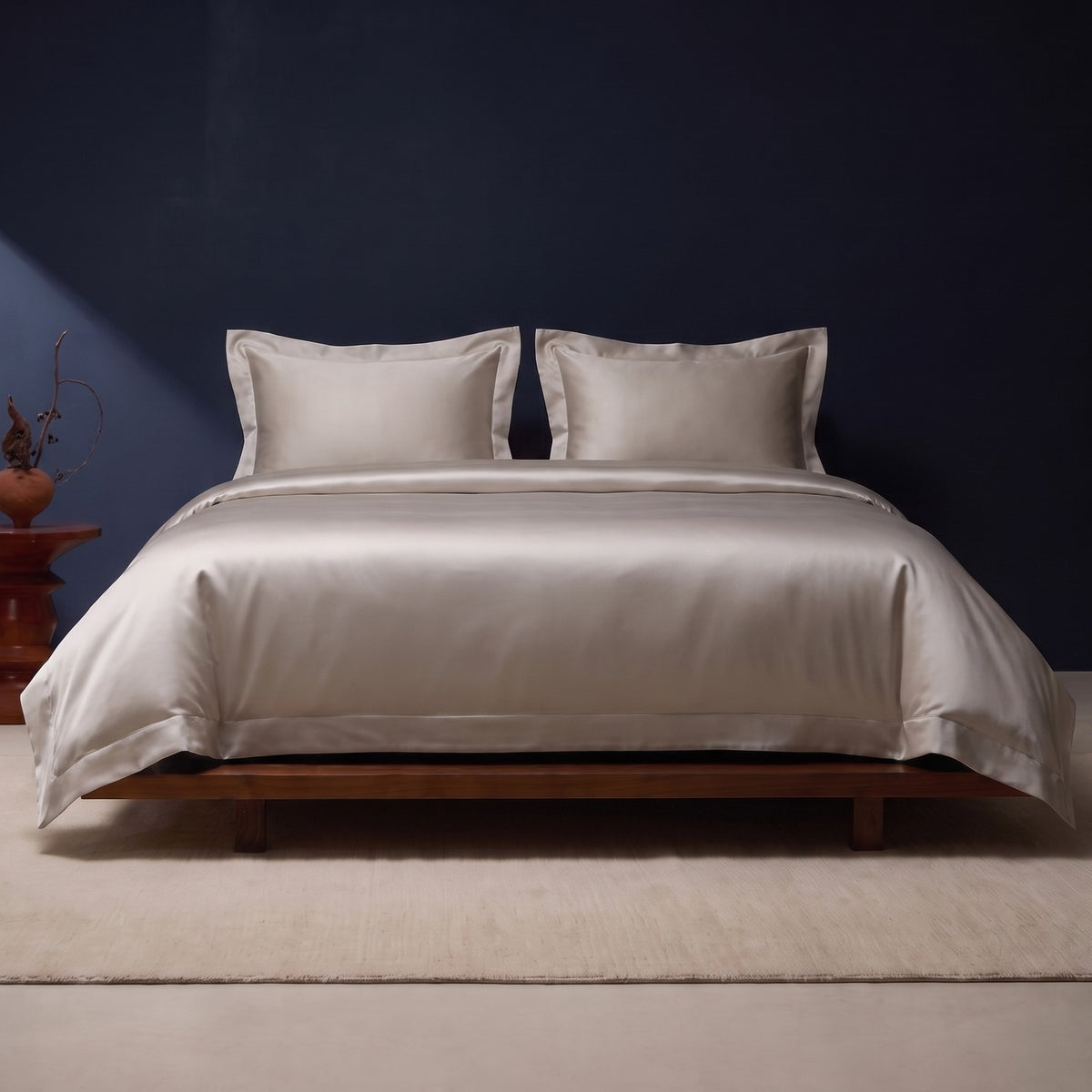 KINT 19 momme mulberry silk four-piece bedding set in Moon Grey