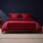 KINT 19 momme mulberry silk four-piece bedding set in Ruby Red