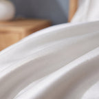 Close-up of the 19 momme mulberry silk weave and sheen