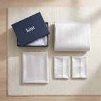 What is included: KINT gift box with a silk duvet cover, a silk flat sheet and two silk pillowcases