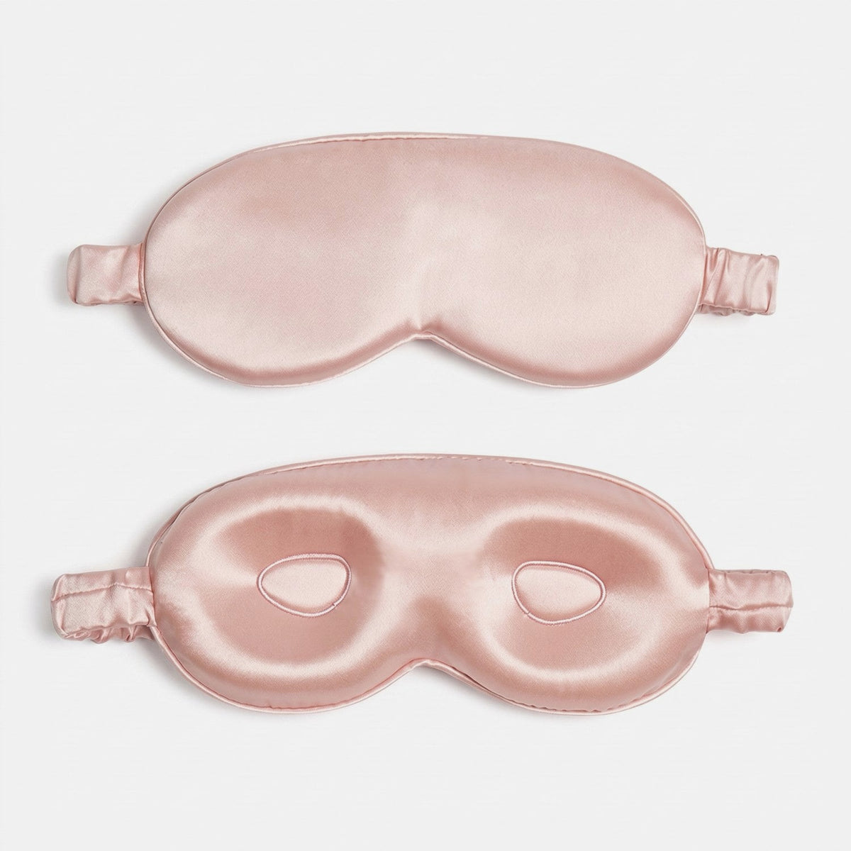 KINT 3D mulberry silk sleep mask in Blush Pink, front and inner side with 3D eye cups