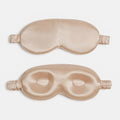 KINT 3D mulberry silk sleep mask in Champagne, front and inner side with 3D eye cups