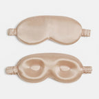 KINT 3D mulberry silk sleep mask in Champagne, front and inner side with 3D eye cups