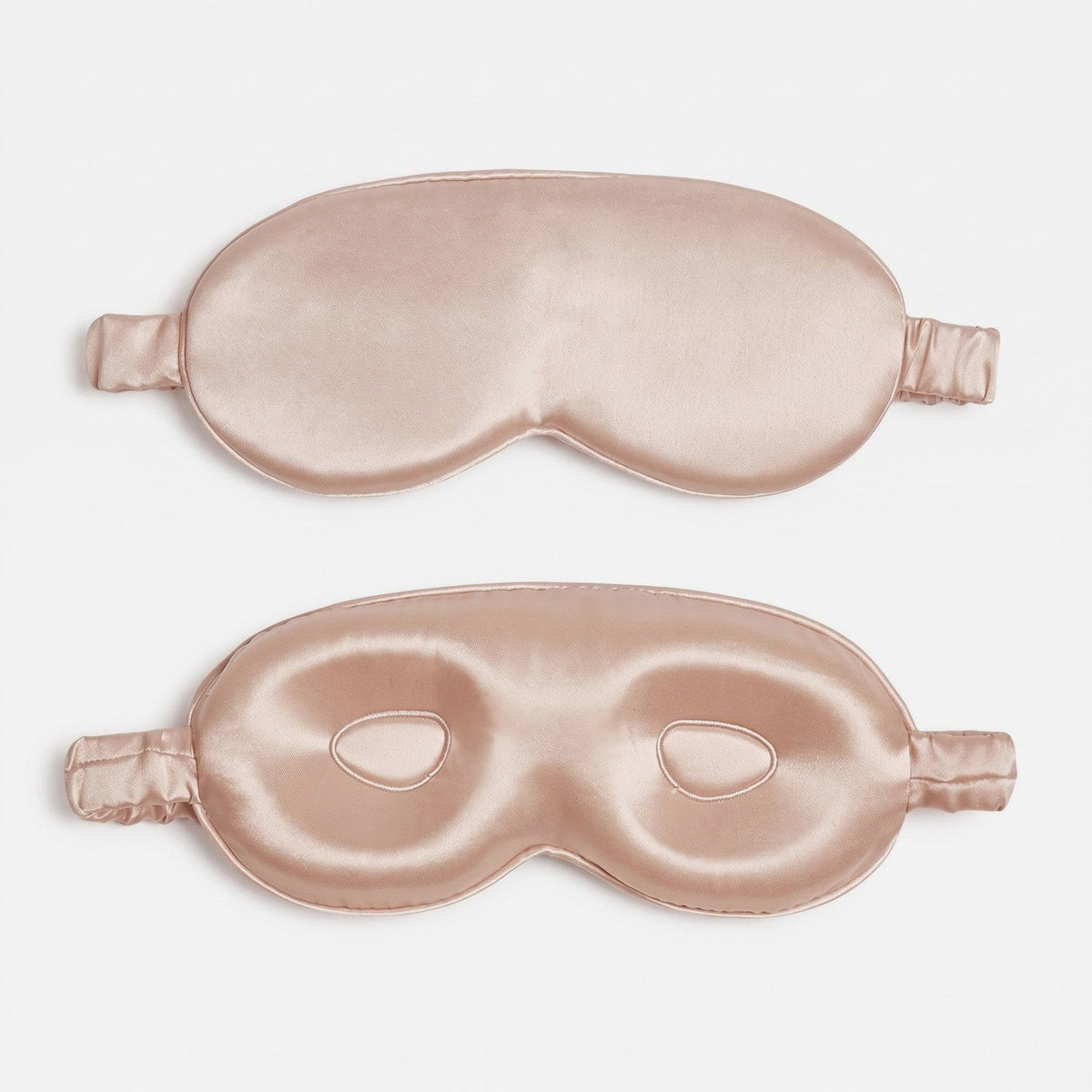 KINT 3D mulberry silk sleep mask in Nude, front and inner side with 3D eye cups