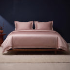 KINT silk and cotton satin bedding set in Dusty Rose