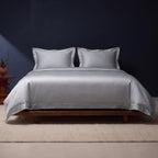KINT silk and cotton satin bedding set in Silver Grey