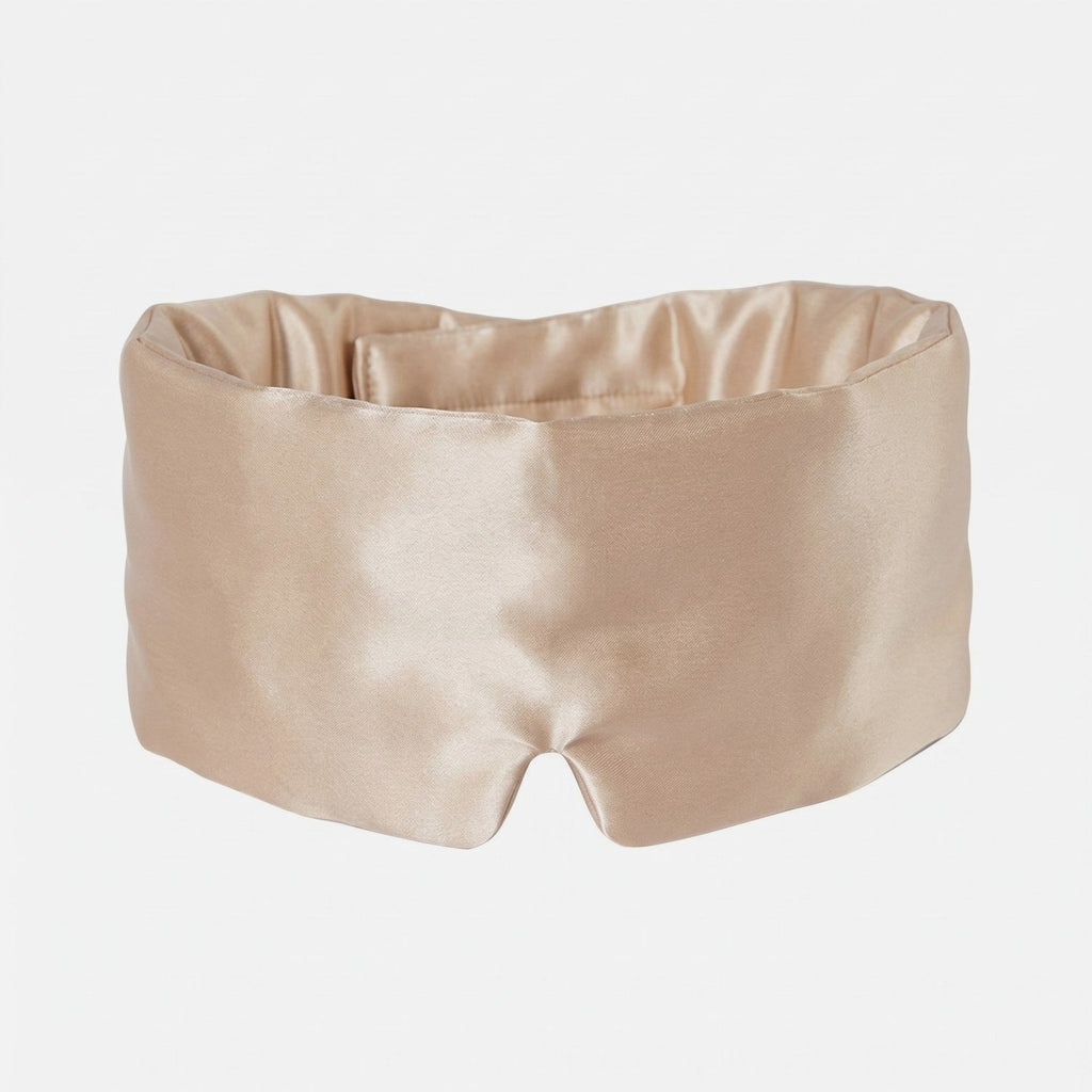 KINT silk wrap sleep mask in Champagne, 19 momme mulberry silk