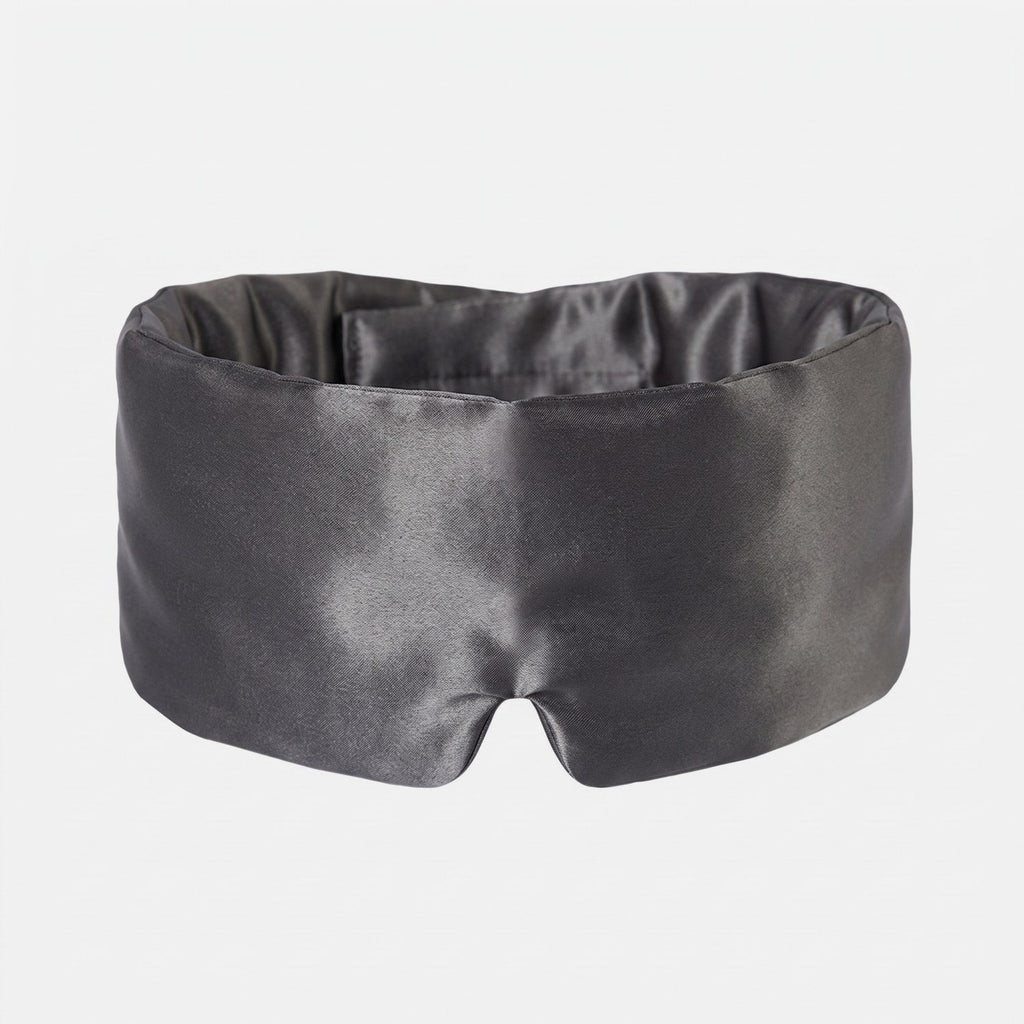 KINT silk wrap sleep mask in Charcoal, 19 momme mulberry silk