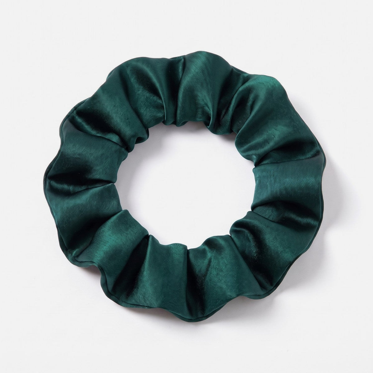 KINT slim 3 cm mulberry silk scrunchie in Emerald