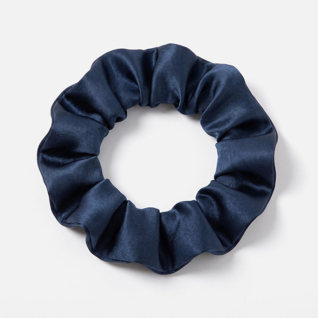 KINT slim 3 cm mulberry silk scrunchie in Navy