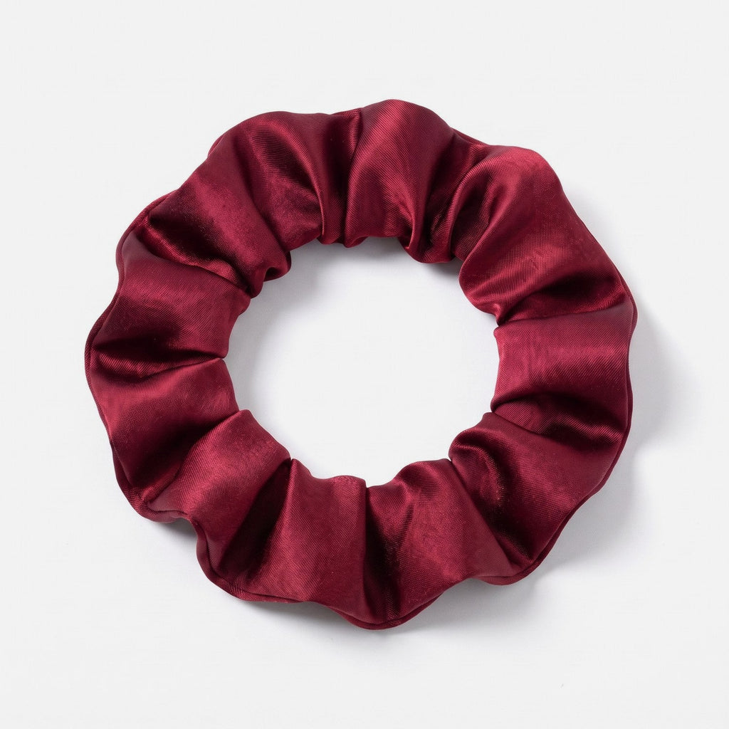 KINT slim 3 cm mulberry silk scrunchie in Ruby Red