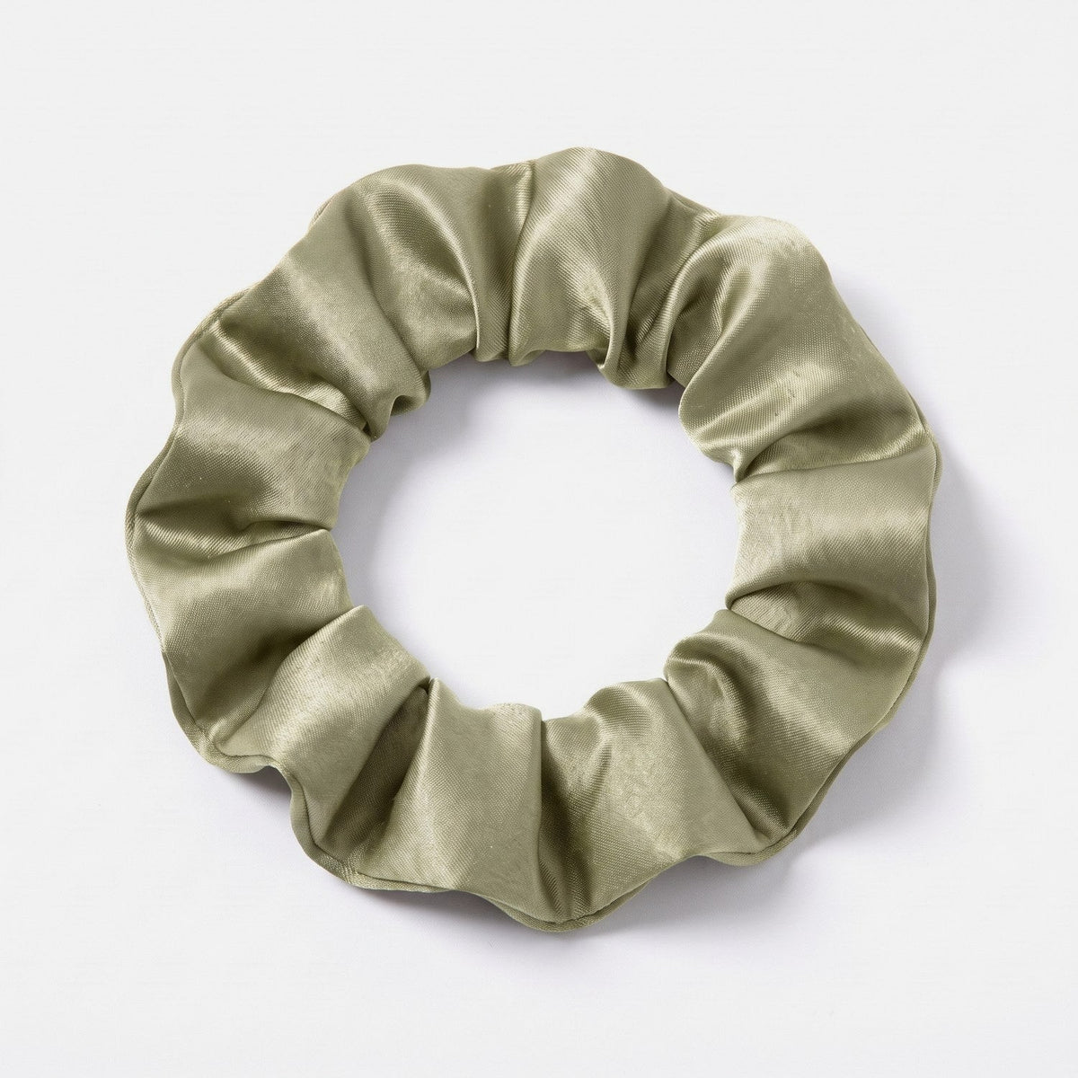 KINT slim 3 cm mulberry silk scrunchie in Sage Green