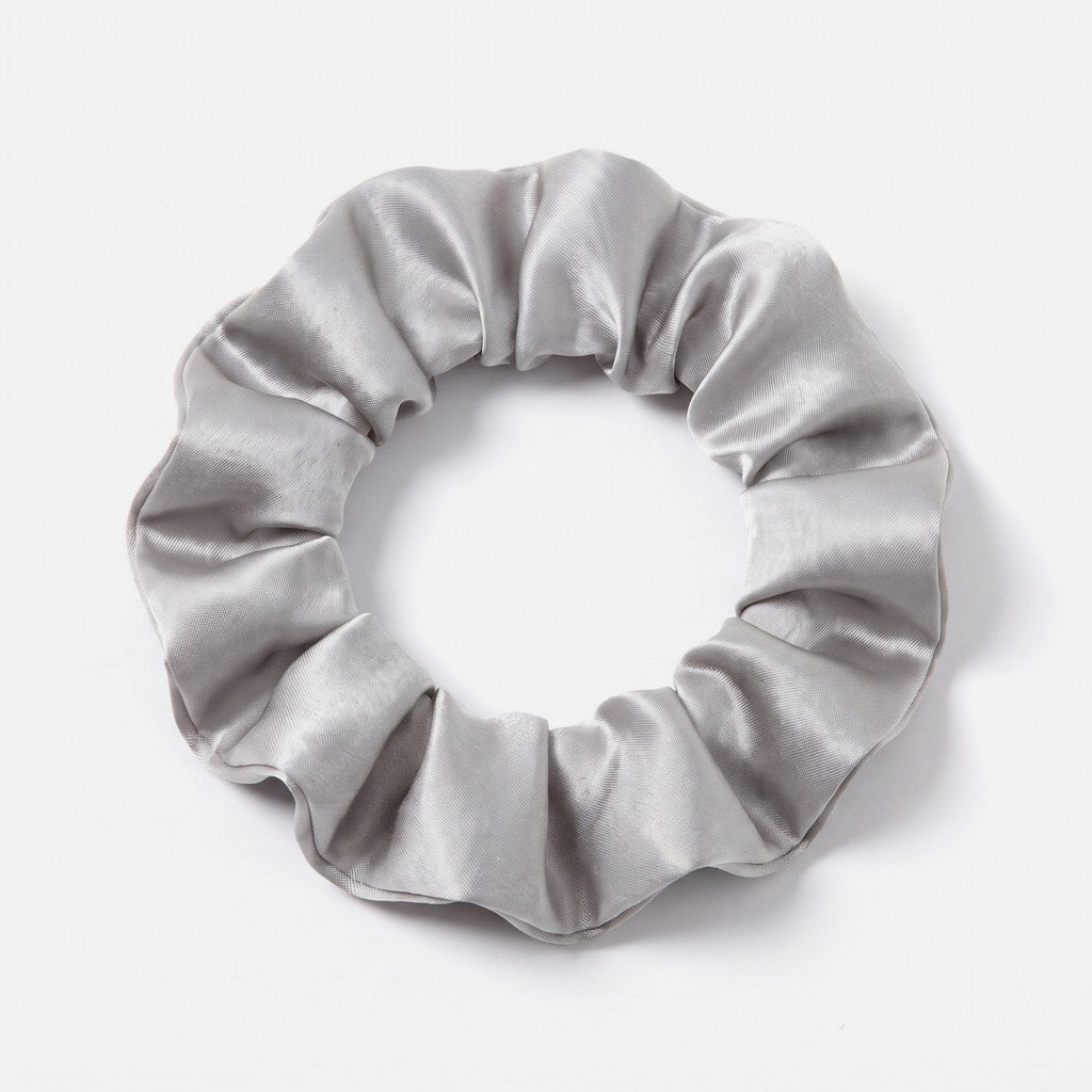 KINT slim 3 cm mulberry silk scrunchie in Silver Grey
